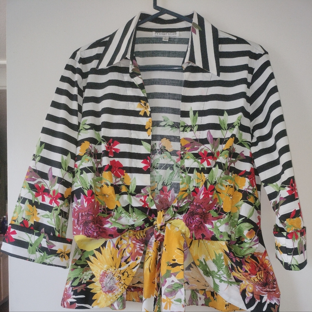 XL flowery jacket and fedora hat to match